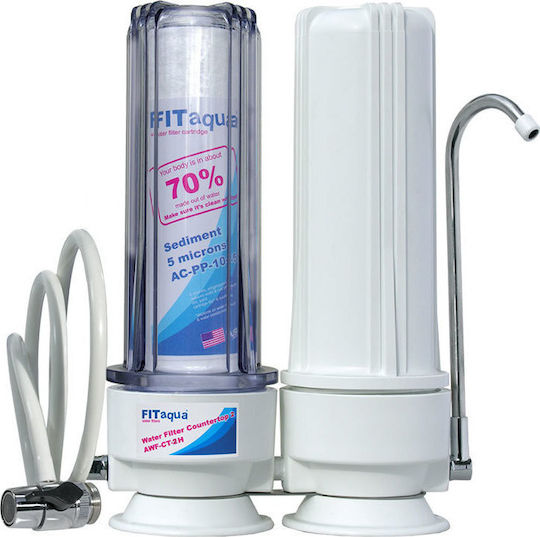 Fit Aqua AWF-CT-2H Water Filtration System Double Countertop with Replacement Filter Fit Aqua AWF-CT-2H Water Filtration System Double Countertop with Replacement Filter