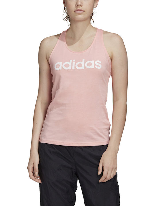 Adidas Essentials Linear Αμάνικη Γυναικεία Αθλητική Μπλούζα Ροζ