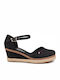 Damenplattformen im Espadrilles-Stil Schwarz