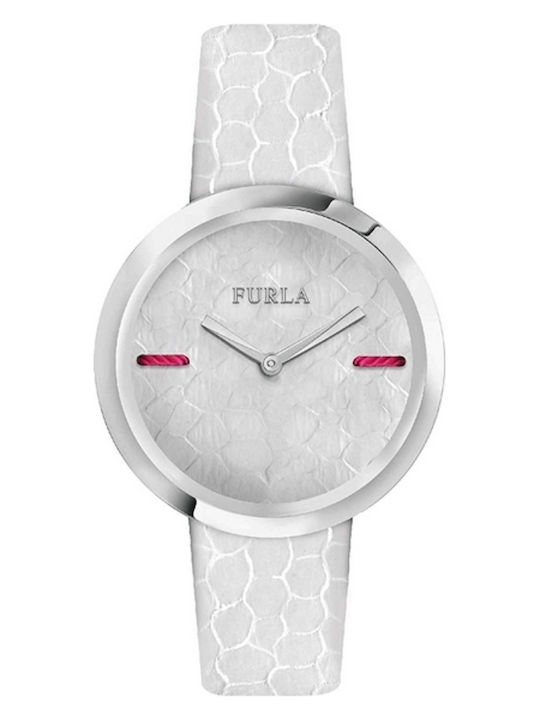 Furla Damen Uhr mit Weiß Lederarmband