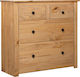 Chest of Drawers of Solid Wood with 4 Drawers Καφέ 80x40x83cm