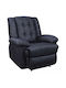 Scarlet Relax Armchair Massage with Footstool from Leatherette Black 90x93x100cm