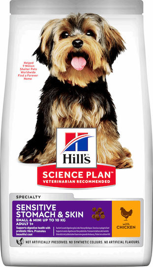 Hill's Science Plan Sensitive Stomach & Skin 1.5kg Dry Food for Adult Small Breed Dogs with Chicken and Rice