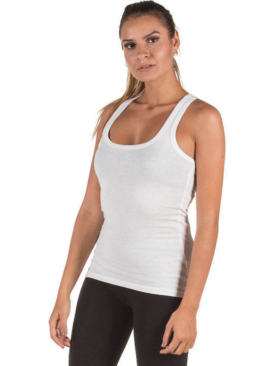 BodyTalk 1201-900221 Women's Athletic Cotton Blouse Sleeveless White