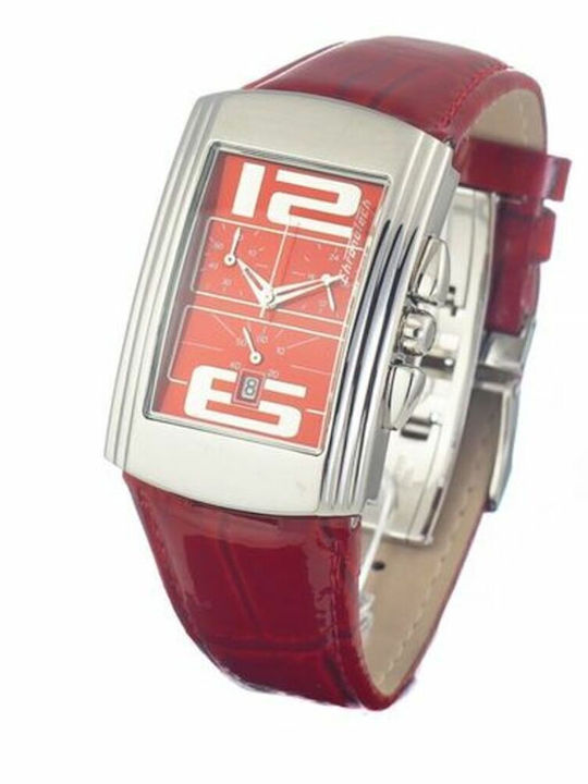 Chronotech Women's Watch with Burgundy Leather ...