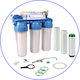 Aqua Filter Alkaline 4ST Wasserfiltrationssystem Unter der Spüle / Zentrale Versorgung Durchmesser 1/4'' mit Wasserhahn & Ersatzfilter