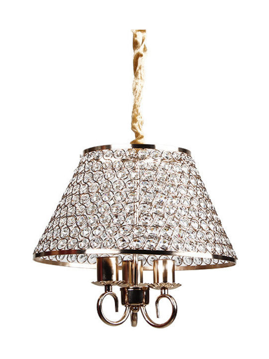 Keskor Pendant Light Single-Light with Crystals for Socket E27 Gold