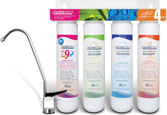 Pure Pro RS4000 Wasserfiltrationssystem Unter der Spüle / Zentrale Versorgung mit Wasserhahn & Ersatzfilter