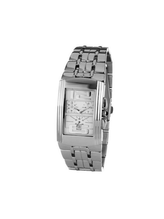 Chronotech Watch Battery with Silver Metal Bracelet CT7018B-06M