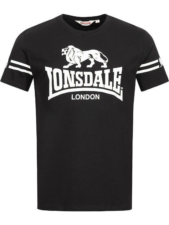 Lonsdale Aldeburgh T-shirt Bărbătesc cu Mânecă Scurtă Negru