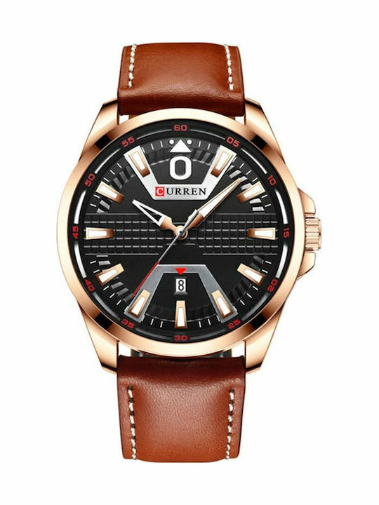 Curren Ανδρικό Ρολόι 47mm Μπαταρίας με Δερμάτιν...