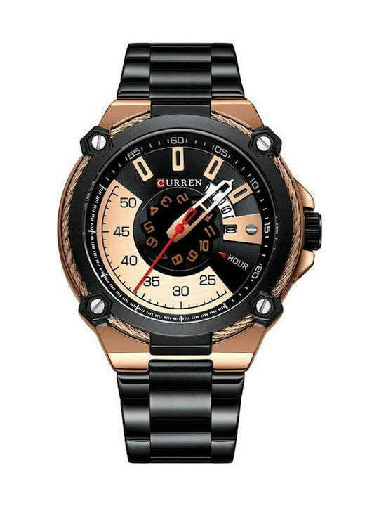 Curren Uhr Batterie mit Metallarmband Black / Rose Gold