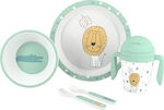 Interbaby Set Essgeschirr Παιδικό Σερβίτσιο Φαγητού aus Melamin Grün 5Stück SET19