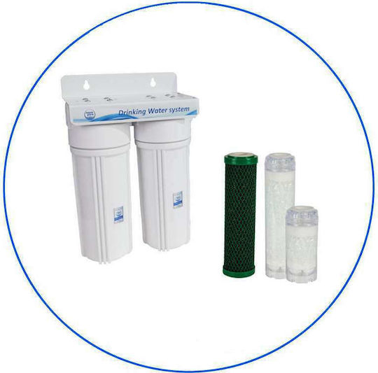 Aqua Pure Home Solution Gold-S Water Filtration System Double Under Sink / Central Supply with Replacement Filter