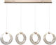 Sun Light Adjustable Pendant Light Rose Gold Rail 108x24x130cm