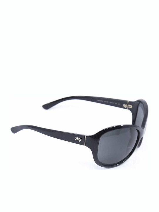 Dolce & Gabbana Women's Sunglasses with Black Horn-Rimmed Frame and Grey Lenses DG8053 50187