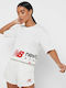 Essentials Icon Graphic Boxy Γυναικείο Αθλητικό Crop T-shirt Sea Salt Heather