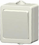 Geyer External Electrical Lighting Wall Switch with Frame Basic Aller Retour Waterproof White WOT-EW1-PA2