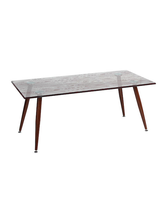 Rectangular Glass Coffee Table Chestnut L110xW54xH43.5cm