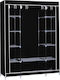 1015 Dulap din material textil cu fermoar și rafturi în culoarea Negru 130x45x175cm