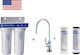 Pentair Duo Wasserfiltrationssystem Unter der Spüle / Zentrale Versorgung Durchmesser 1/4'' mit Wasserhahn & Ersatzfilter Matrikx PB1 0,5 μm, Matrikx CTO 5 μm