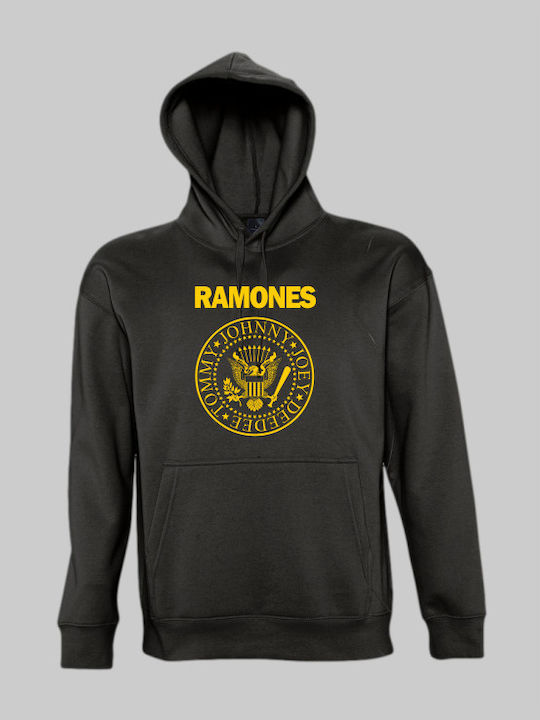 Hanorac cu glugă Ramones - NEGRU