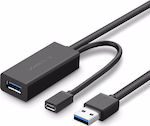 Ugreen USB 3.0 Cablu USB-A de sex masculin - USB-A femelă / micro USB-B de sex feminin Negru 5m 20826