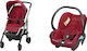 Bebe Confort Loola 3 Verstellbar 2 in 1 Baby Kinderwagen Geeignet für Neugeborene Robin Red BR70258-BR70262