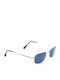 Sisley Men's Sunglasses with Black Metal Frame and Blue Lens