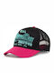 Premium Goods Outline Women's Trucker Cap Black/Fluro Pink