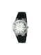 Justina Watch with Black Rubber Strap