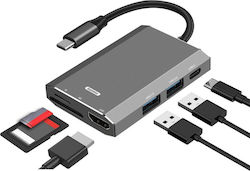 Remax RU-U30 USB-C Dockingstation mit HDMI 4K PD