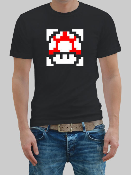 Super Mario Pilz-T-Shirt - SCHWARZ