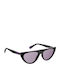 Polaroid Women's Sunglasses with Black Plastic Frame and Purple Polarized Lens PLD6108/S HK8/KL