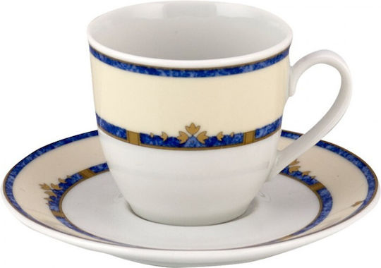 WM Collection N2172 Σετ Φλιτζάνια Καφέ από Πορσελάνη 100ml 6τμχ