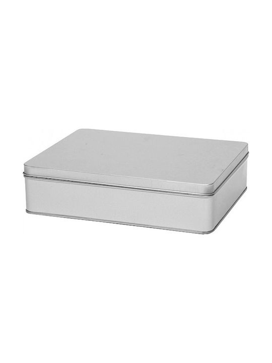 SILVER METAL BOX - 6 pcs