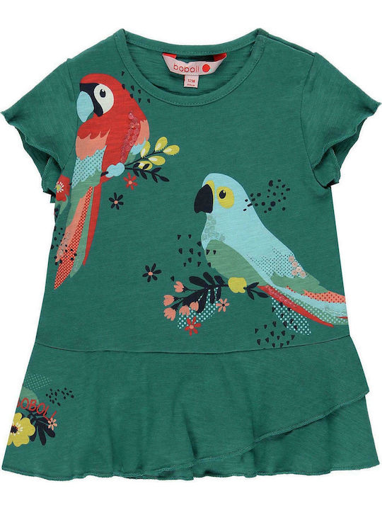 Boboli Kids Dress Short Sleeve Green