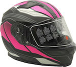 Faseed FS-817 White/Pink Motorradhelm Volles Gesicht PAT-FSD817fc