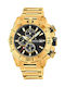 Festina Ανδρικό Ρολόι 48mm Χρονογράφος Μπαταρίας με Χρυσό Ατσάλινο Μπρασελέ