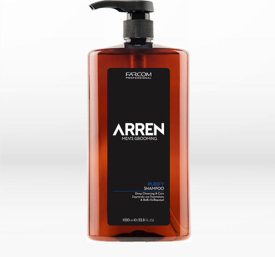 Farcom Arren Men's Grooming Purify Σαμπουάν Βαθύ Καθαρισμού & Λάμψης για Όλους τους Τύπους Μαλλιών 1000ml