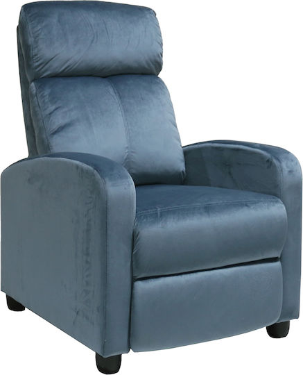 Porter Relax Armchair with Footstool Grey / Blue 68x86x99cm