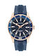 Nautica Pacific Beach Watch Battery with Blue Rubber Strap