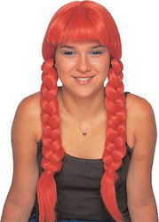 Carnival Wig with Braid Περούκα Γαλάτισσα Καροτί Red