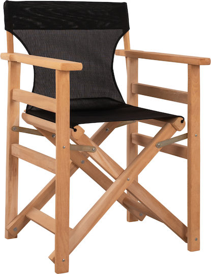 Regiestuhl Hölzernes Lemnos Schwarz 1Stück 57x54x88.5cm.