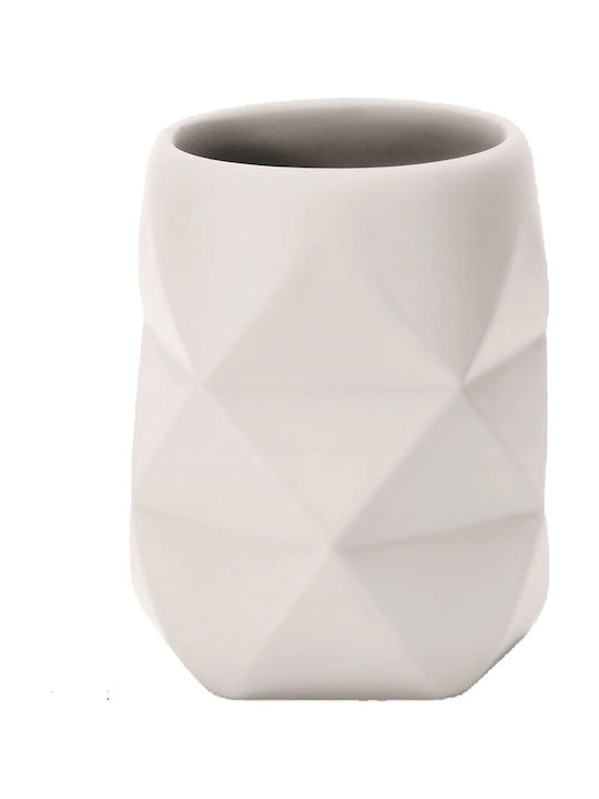 Kleine Wolke Crackle Resin Cup Holder Countertop White