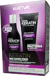 Kativa Keratin Xpress Post Straightening Σετ Θεραπείας Μαλλιών με Κερατίνη για Ισιωτική, με Σαμπουάν 2τμχ