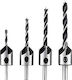 Set of 4 Drills with Cylindrical Shank for Wood