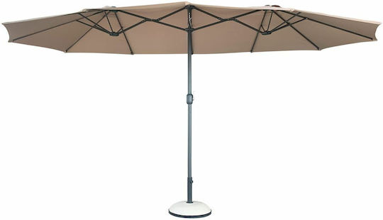 Oval Garden & Terrace Floor Metal Round Parasol Beige Oval Garden & Terrace Floor Metal Round Parasol Beige