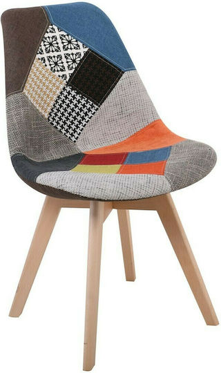 Καρέκλες Τραπεζαρίας Martin 49x56x82εκ. 4τμχ Patchwork Πορτοκαλί