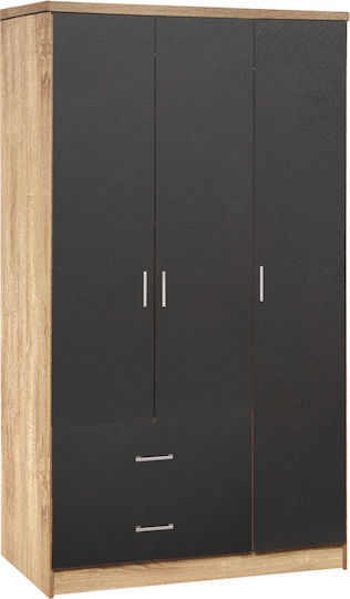 Тройна врата Гардероб CAESAR Sonama With Gray 89x42.5x181см